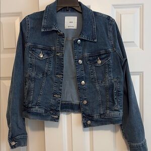 Mango Blue Jean Jacket Cropped Style